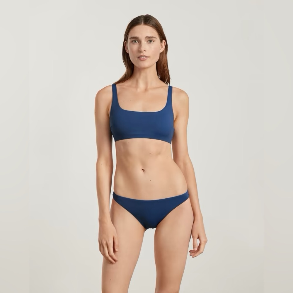NEW Everlane Womens The Square-Neck Bikini Top Blue Dusk XS - Picture 6 of 16